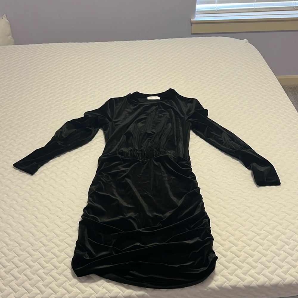 Velvet knee length dress